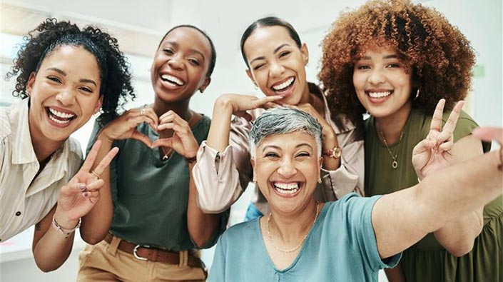 A group of smiling women