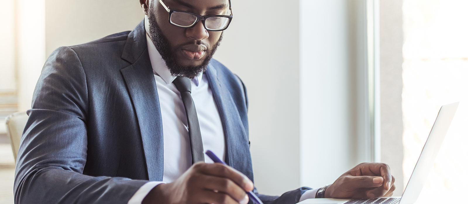 professional man working at a desk