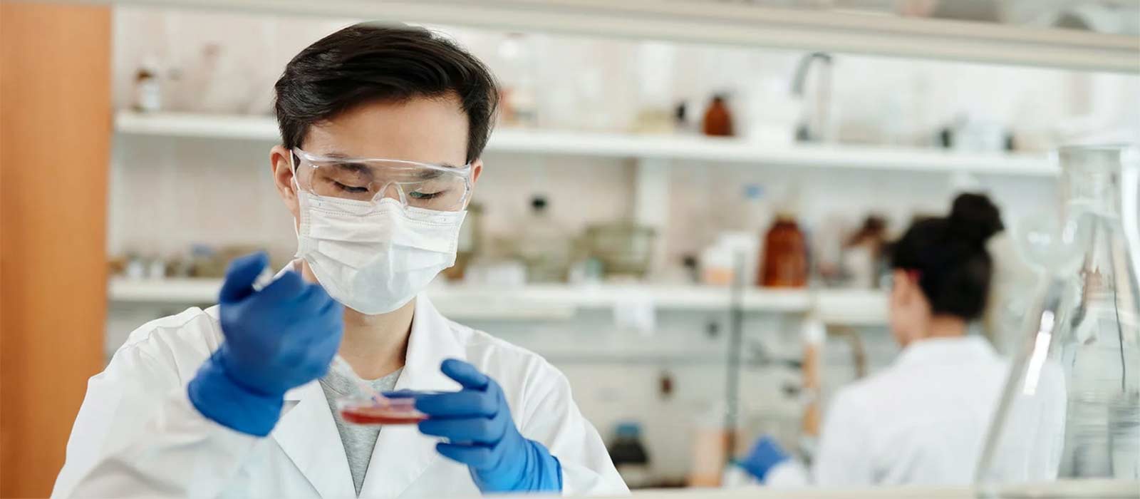 pharmacist working in lab
