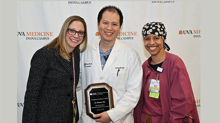 Alicia Freedy, MD, Homan Wai, MD, and Misky Sharif, UVA Medical Student