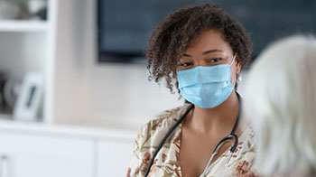 female student with mask