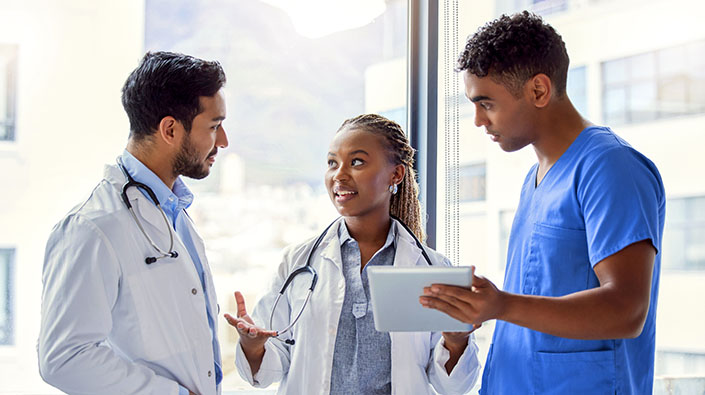 three young healthcare team members
