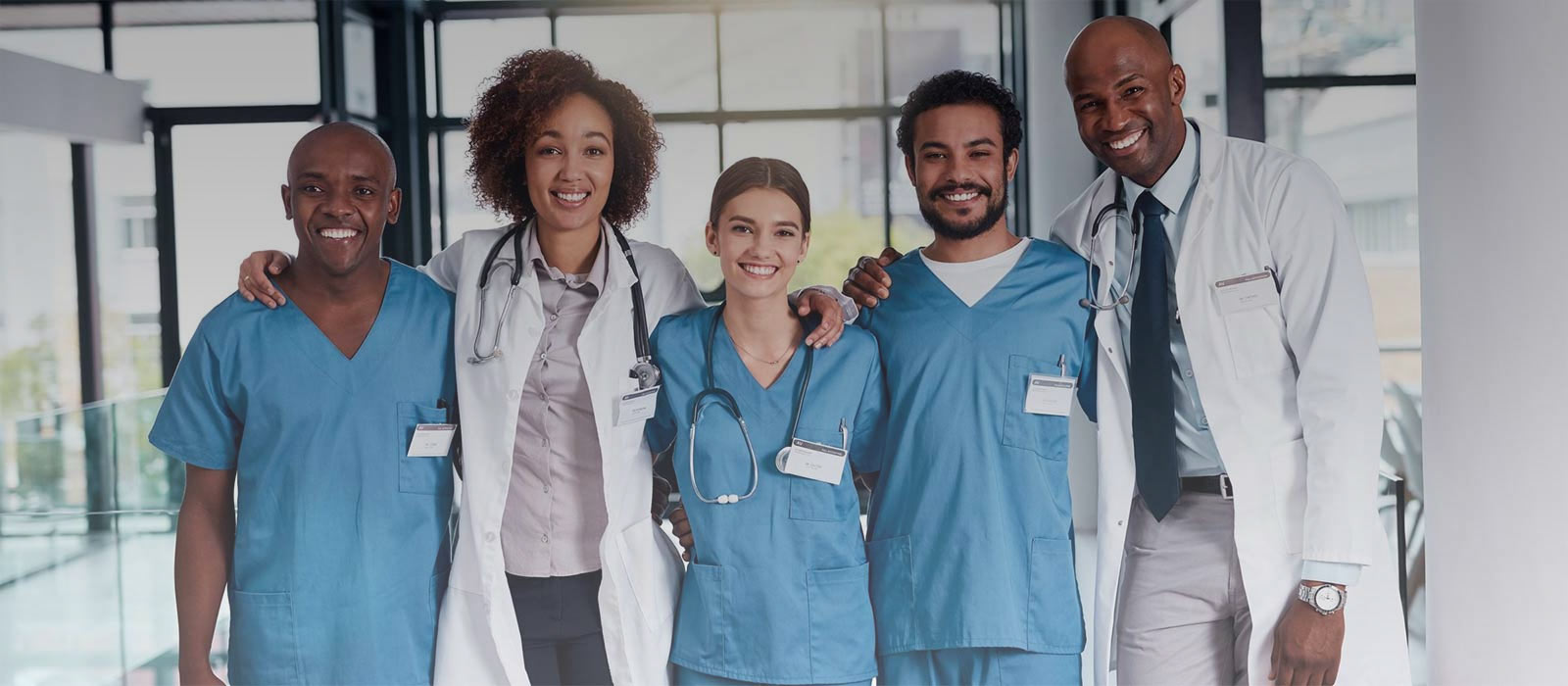 group of smiling healthcare professionals