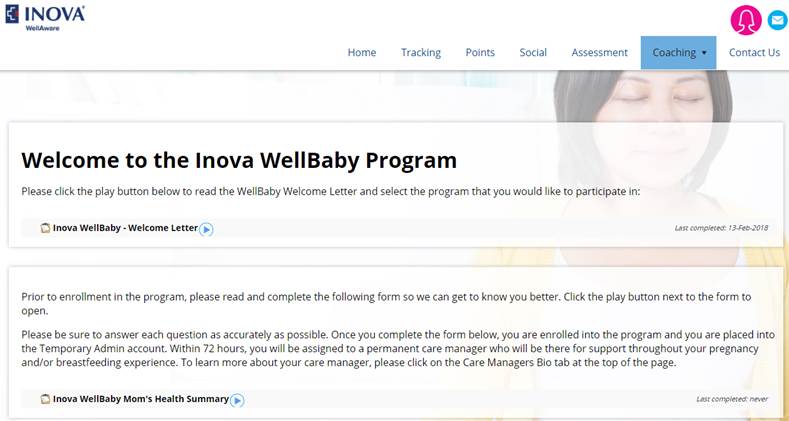 Inova WellBaby registration